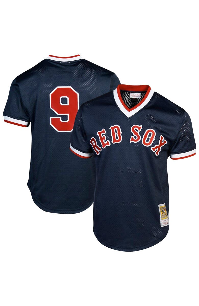 Mitchell & Ness Men's Mitchell & Ness Ted Williams Navy Boston Red Sox Cooperstown Collection Big & Tall Mesh Batting Practice Jersey, Main, color, Navy