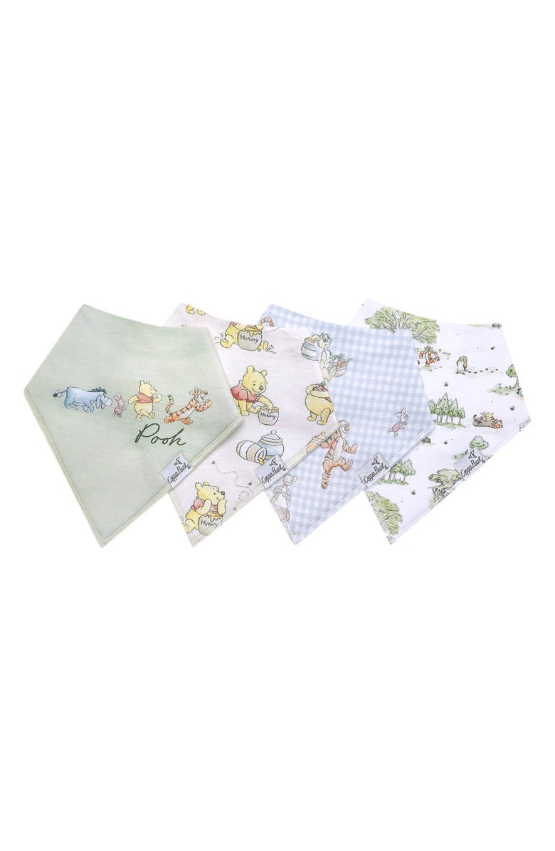 Copper Pearl Hundred Acre Wood Assorted 4-Pack Bandana Bibs, Main, color,