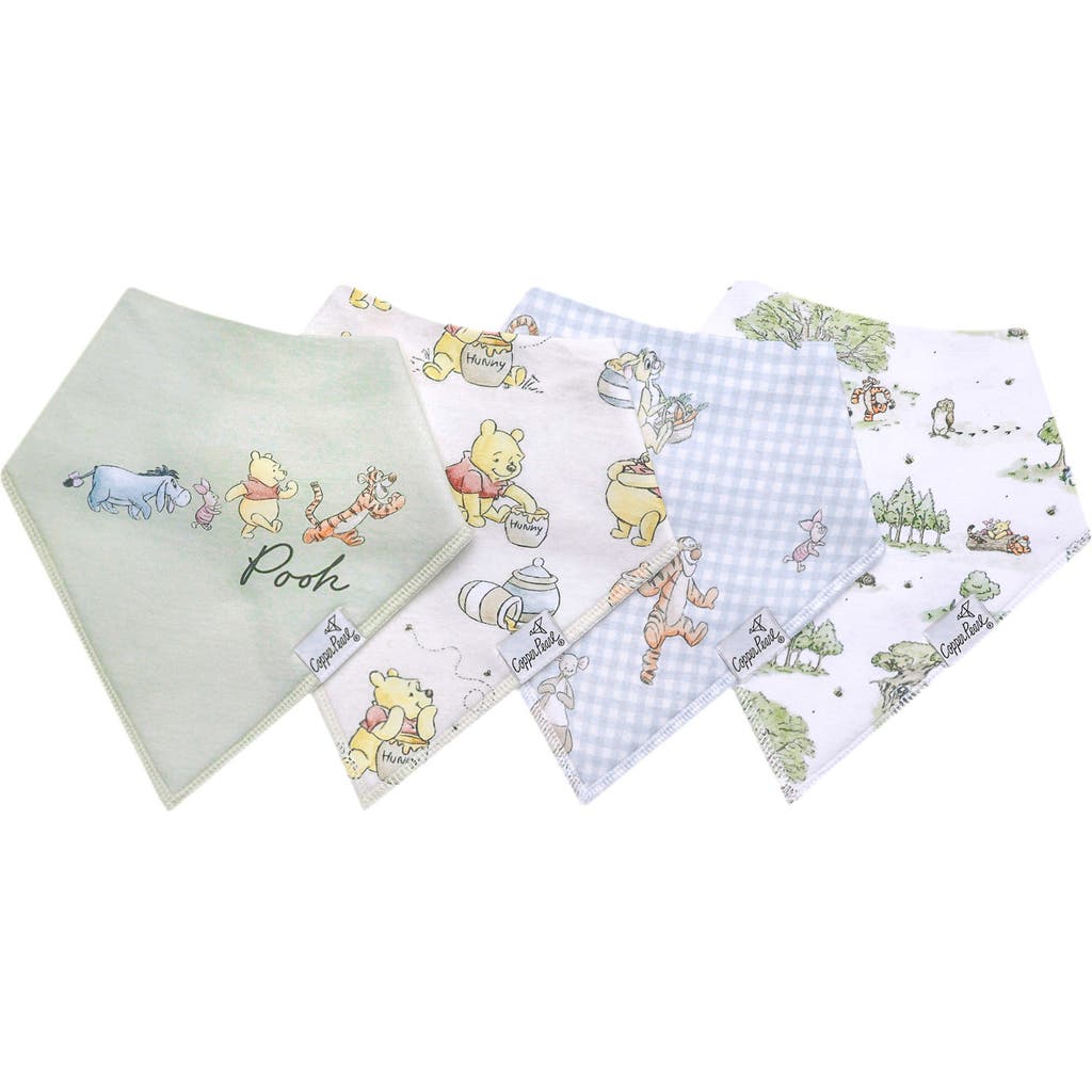 Copper Pearl Hundred Acre Wood Assorted 4-pack Bandana Bibs In White