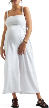 Ripe Maternity Simone Tie Back Linen Dress