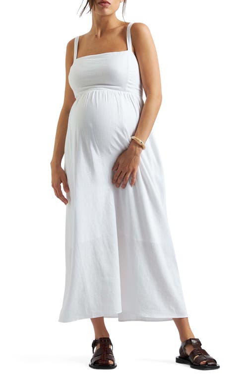 RIPE MATERNITY RIPE MATERNITY SIMONE TIE BACK LINEN BLEND DRESS 