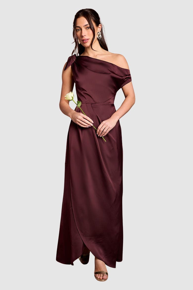 Detail Bow Maxi Dress, Main, color, Espresso