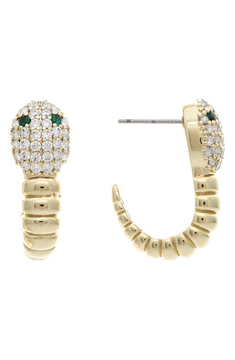 Snake Head Huggie Hoop Earrings