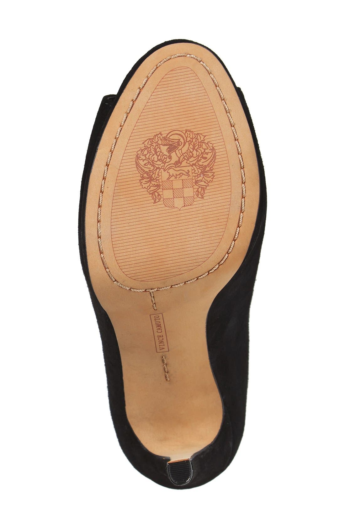 'Rora' Peep Bootie, Alternate, color, BLACK SUEDE