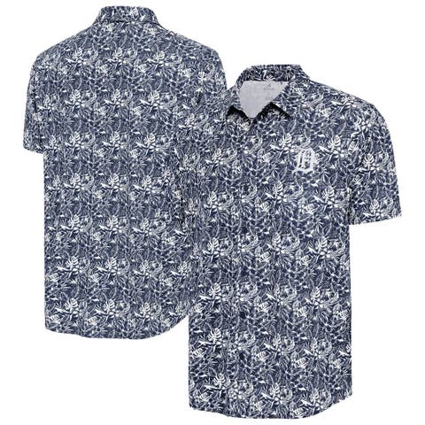 Men's Antigua Navy Detroit Tigers Resort Button-Up Shirt