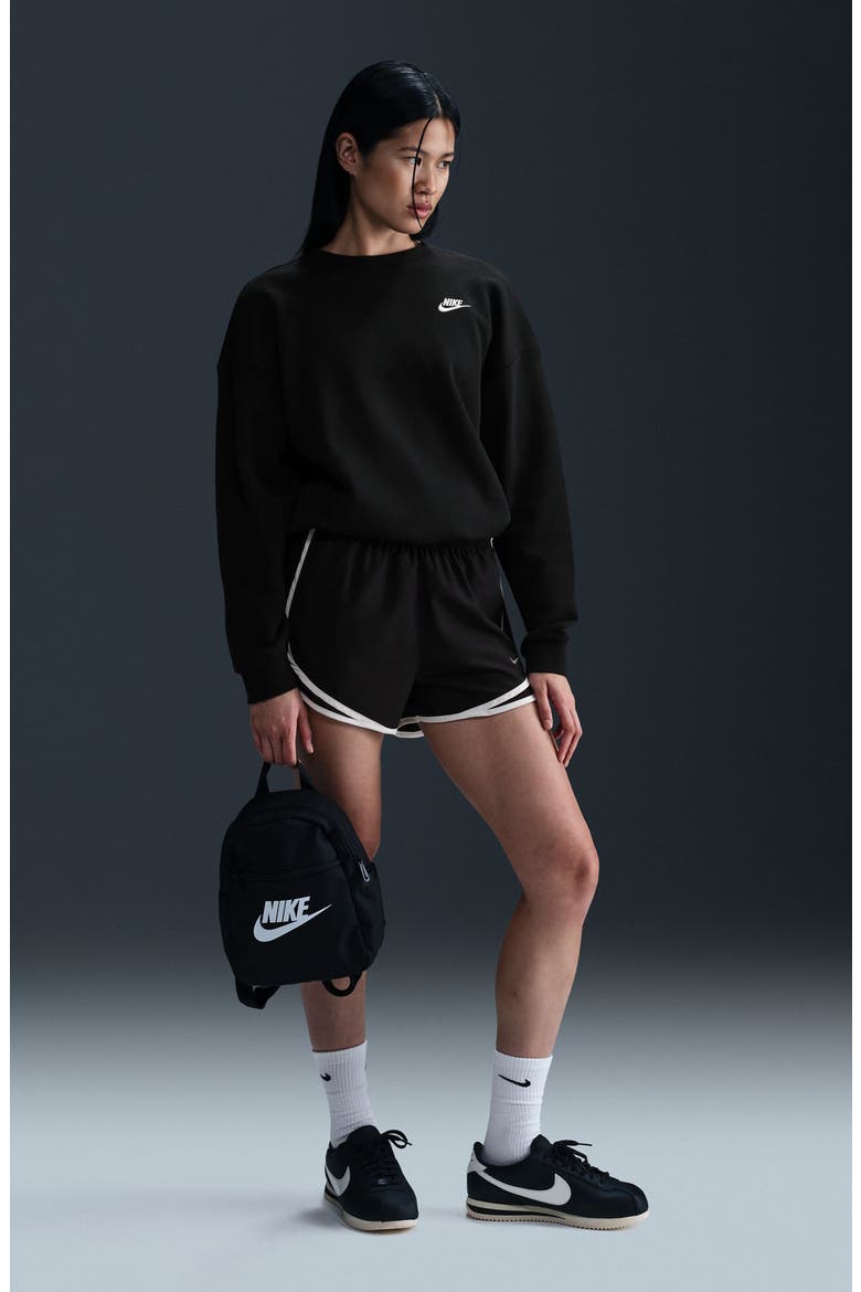 Club Fleece Loose Fit Crewneck Sweatshirt, Alternate, color, BLACK/ WHITE