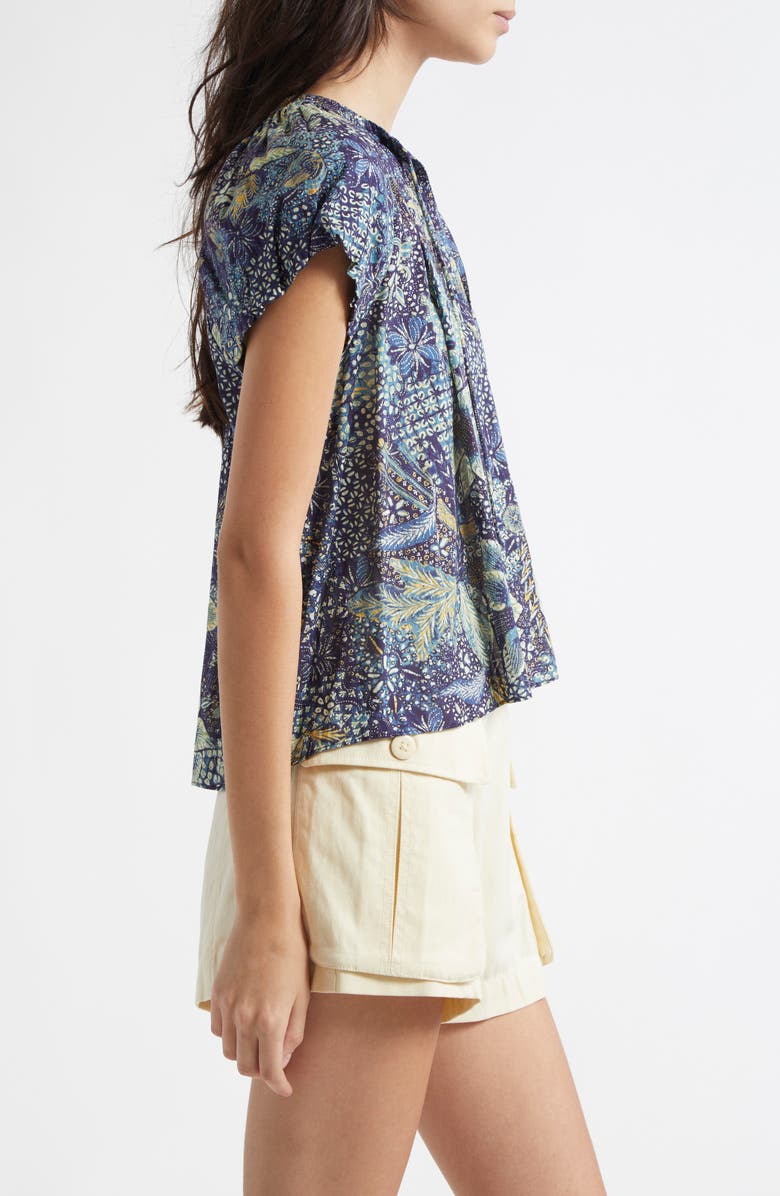 Ulla Johnson Issa Mixed Print Cotton Blend Top, Alternate, color, Portofino