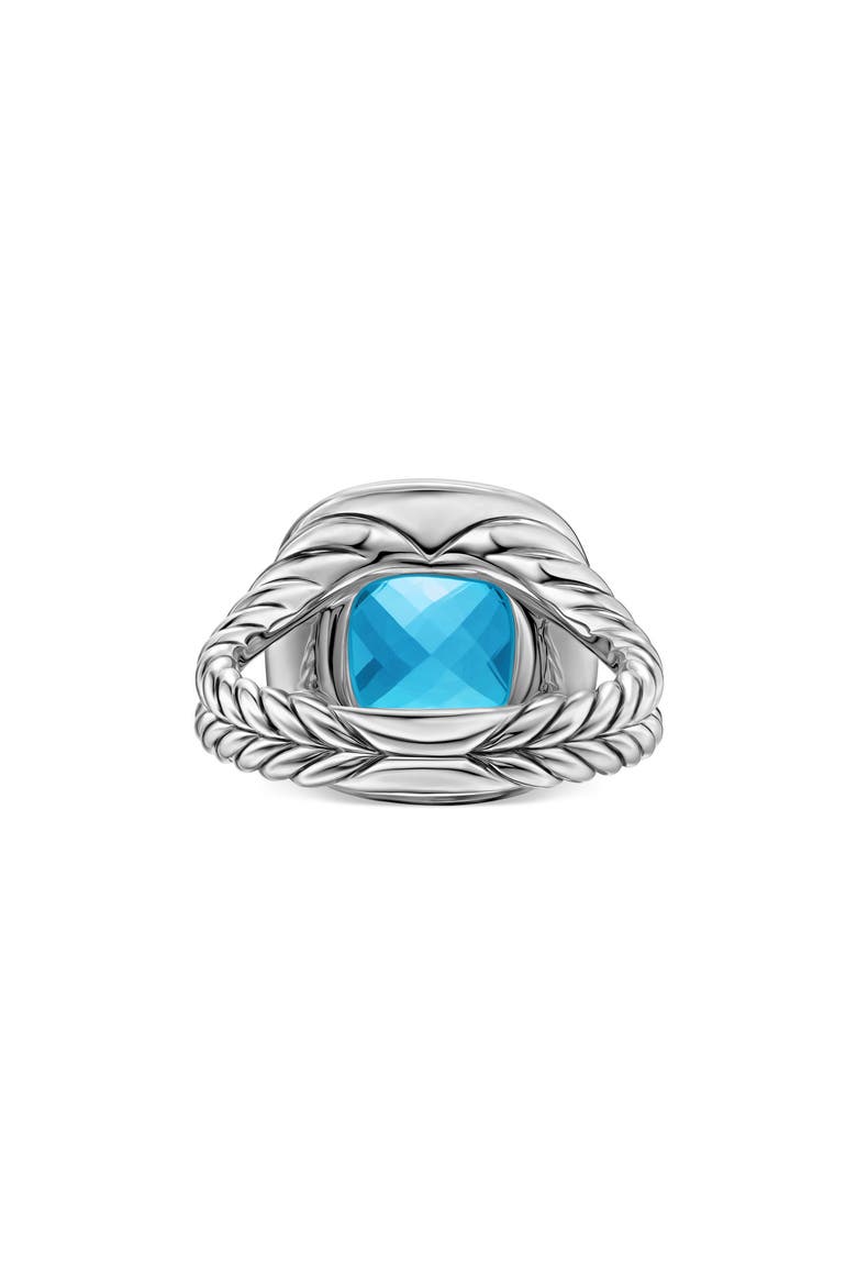 Albion® Ring in Sterling Silver with Blue Topaz & Diamonds, 11mm, Alternate, color, BLUE TOPAZ