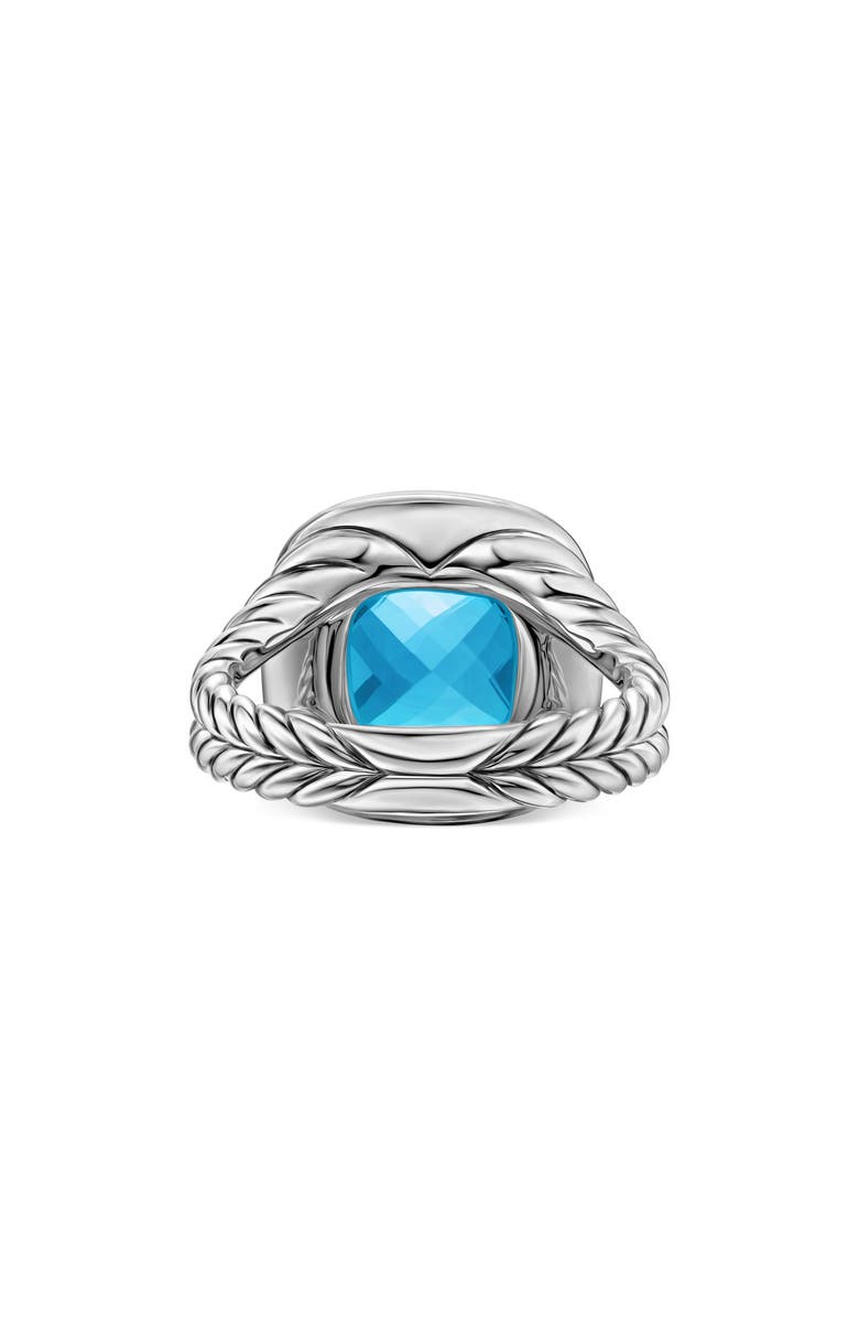 David Yurman Albion<sup>®</sup> Ring in Sterling Silver with Blue Topaz & Diamonds, 11mm, Alternate, color, Blue Topaz