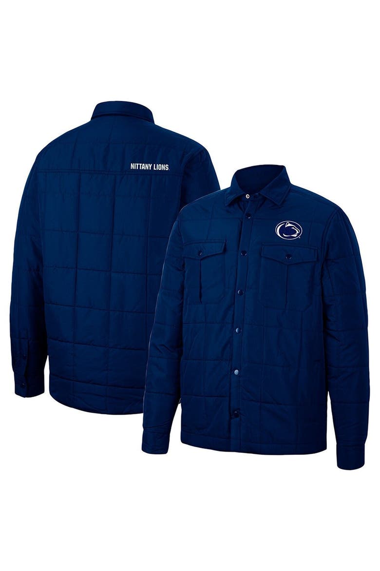 Men's Colosseum Navy Penn State Nittany Lions Detonate Quilted Full-Snap Jacket, Alternate, color, Navy