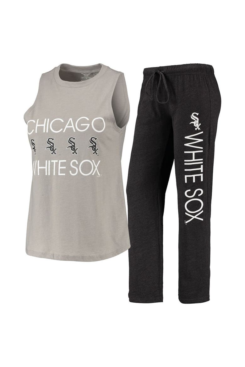 Women's Concepts Sport Black/Gray Chicago White Sox Meter Muscle Tank Top & Pants Sleep Set, Main, color, Black