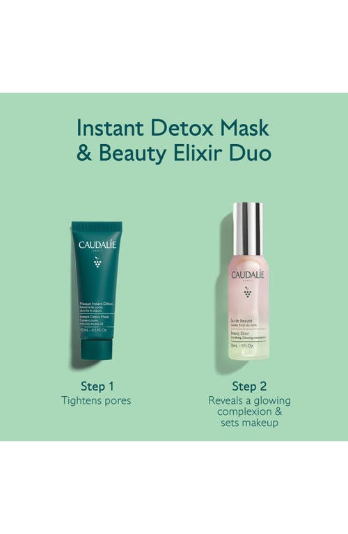 Caudalíe Instant Detox Mask & Beauty Glow Elixir Set In Transparent