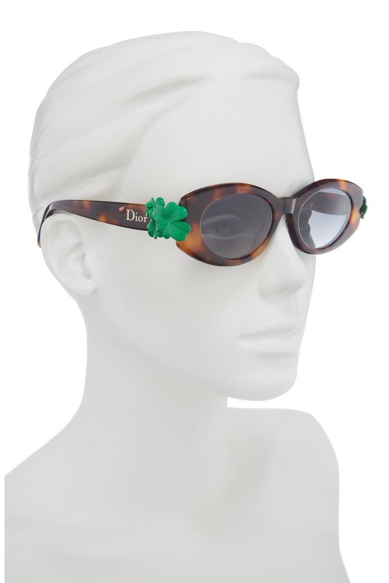 'Dior Clover B1I Oval Sunglasses, Alternate, color, BLONDE HAVANA / GRADIENT SMOKE