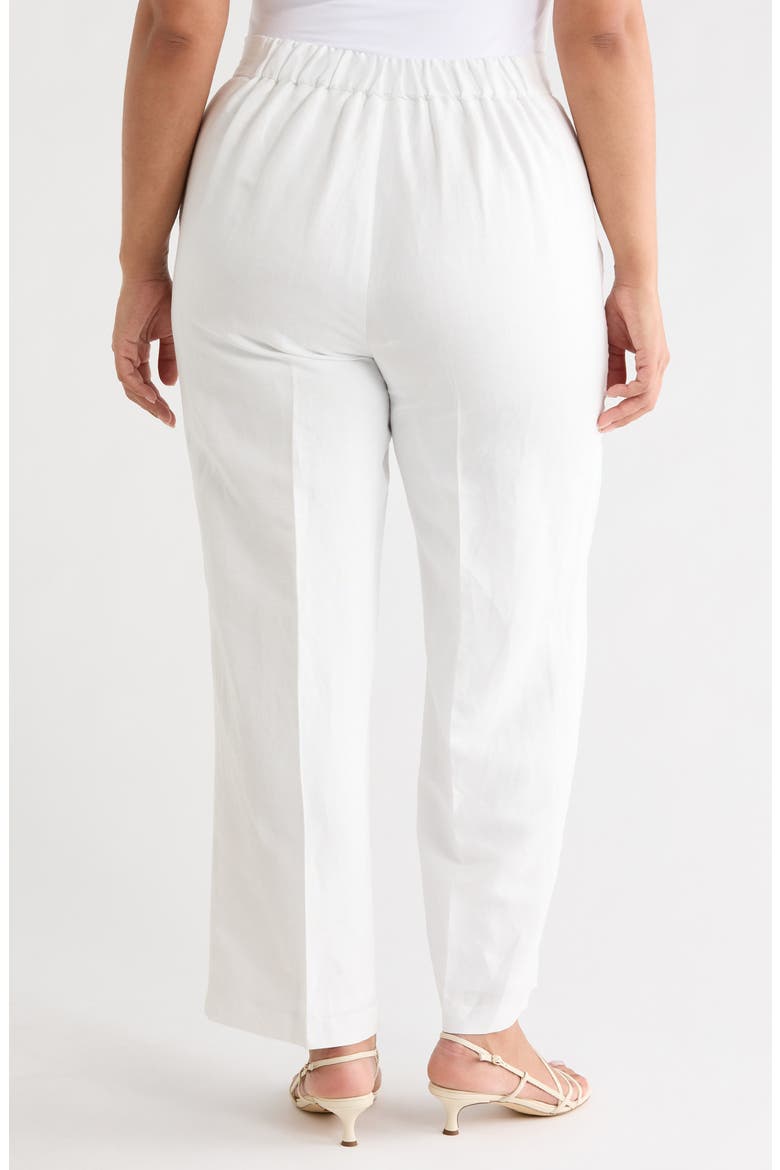 The Audrey Pull On Linen Blend Pants, Alternate, color, LILY WHITE