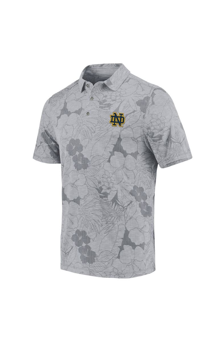 Tommy Bahama Men's Tommy Bahama Gray Notre Dame Fighting Irish Miramar Blooms Polo, Alternate, color,
