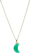 BY ADINA EDEN Crescent Moon Natural Stone Pendant Necklace