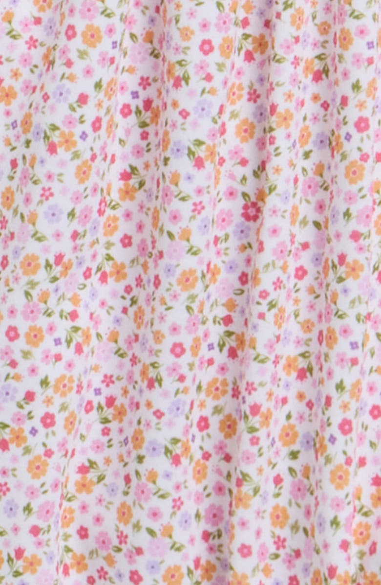 Kissy Kissy Floral Smocked Pima Cotton Bubble Romper, Alternate, color, Pink Multi