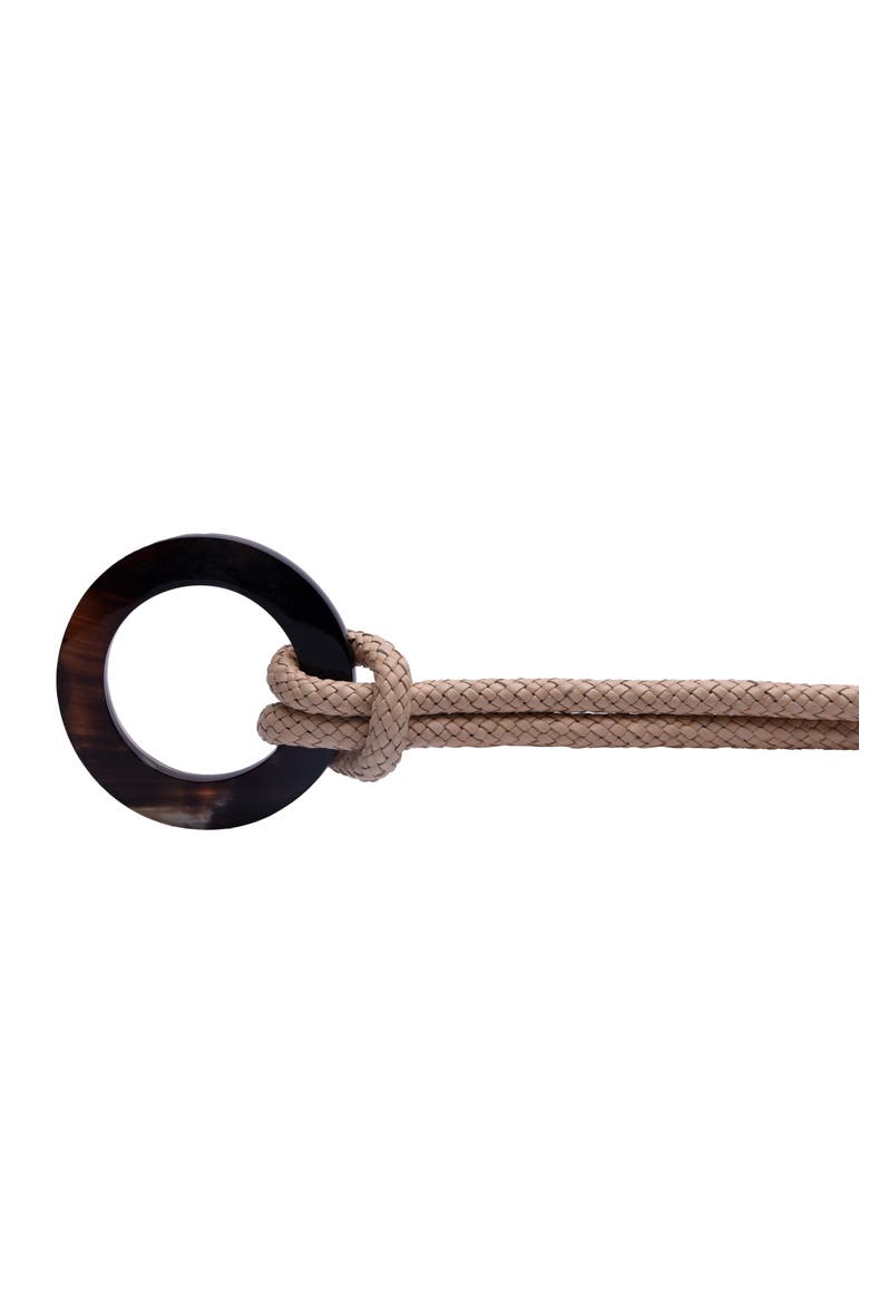 Le Knot Leather Belt, Alternate, color, Creme