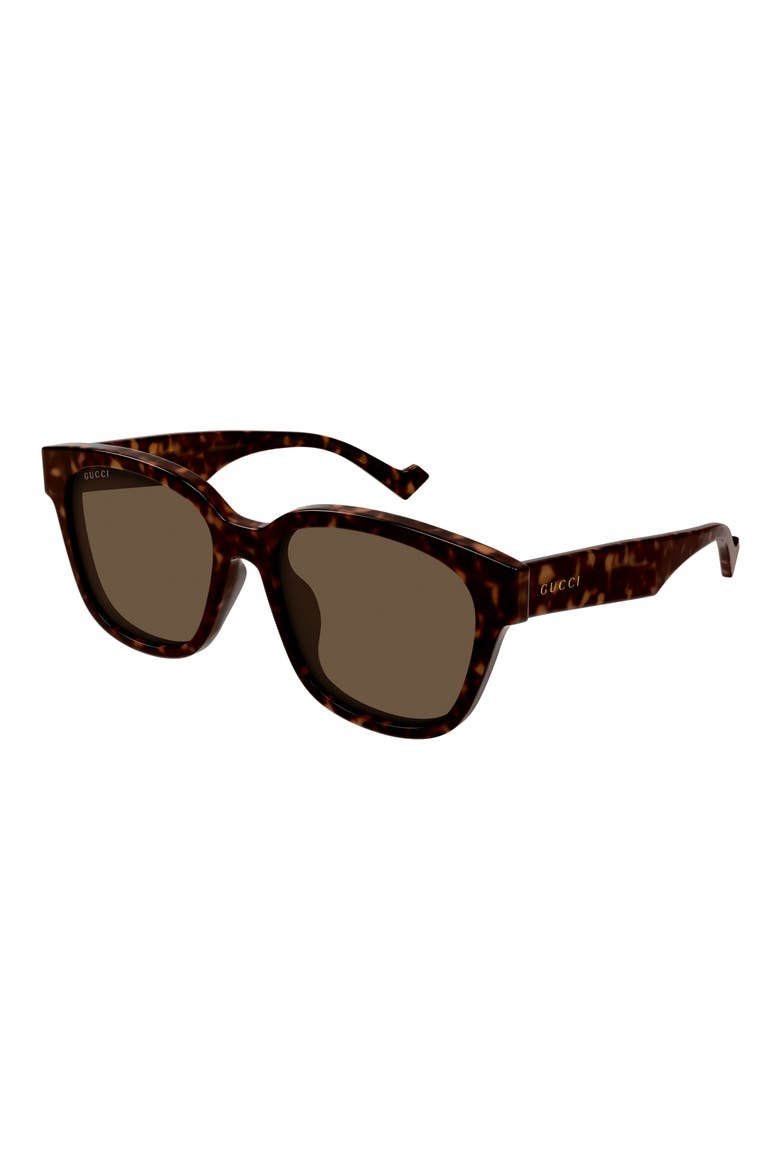 57mm Square Sunglasses, Alternate, color, HAVANA