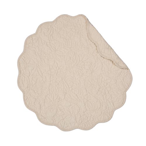 C & F Home C&f Home Christiana Khaki Reversible Machine Washable Round Scallop Quilt Placemats Set Of 6 In Neutral
