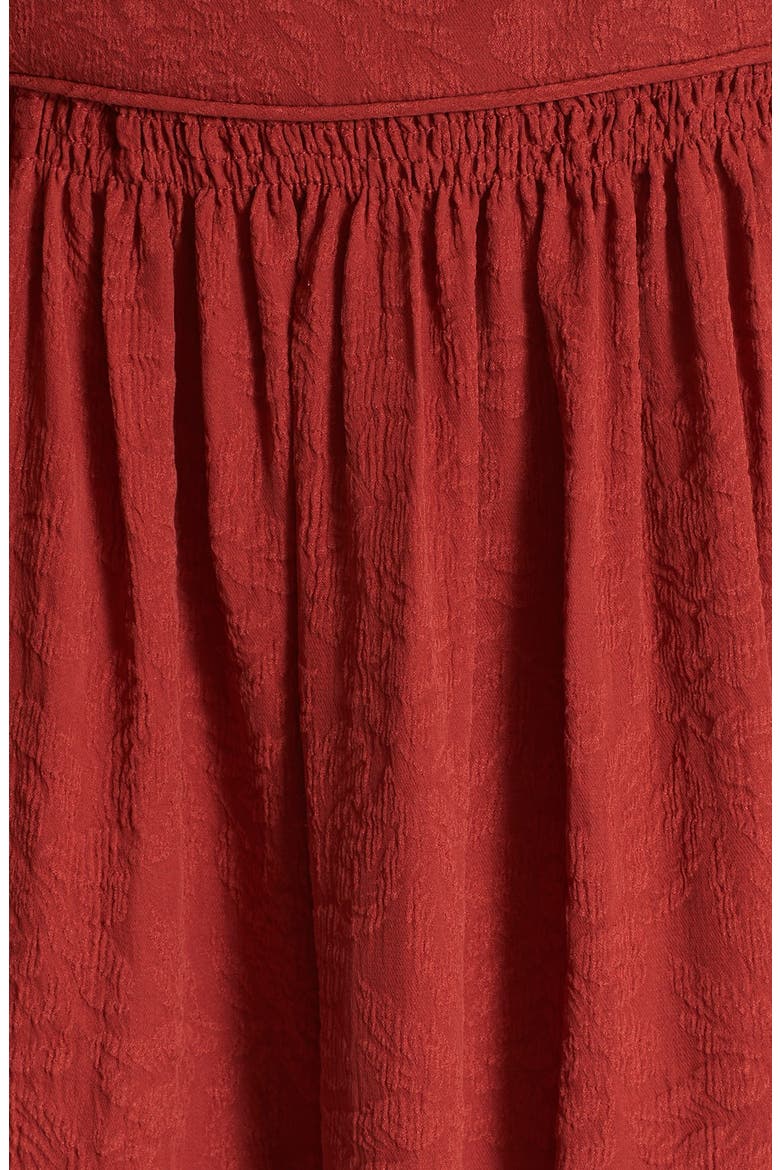 'Duchess' Silk Babydoll Dress, Alternate, color, DEEP RED