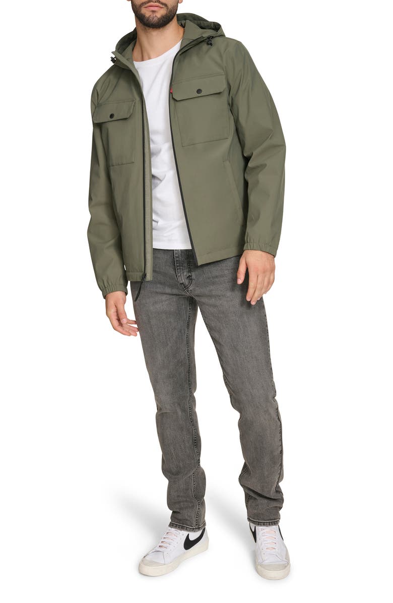 Levi's Hooded Rain Jacket, Alternate, color, Sage Green