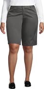 Lands' End Plus Size Plain Front Blend Chino Shorts