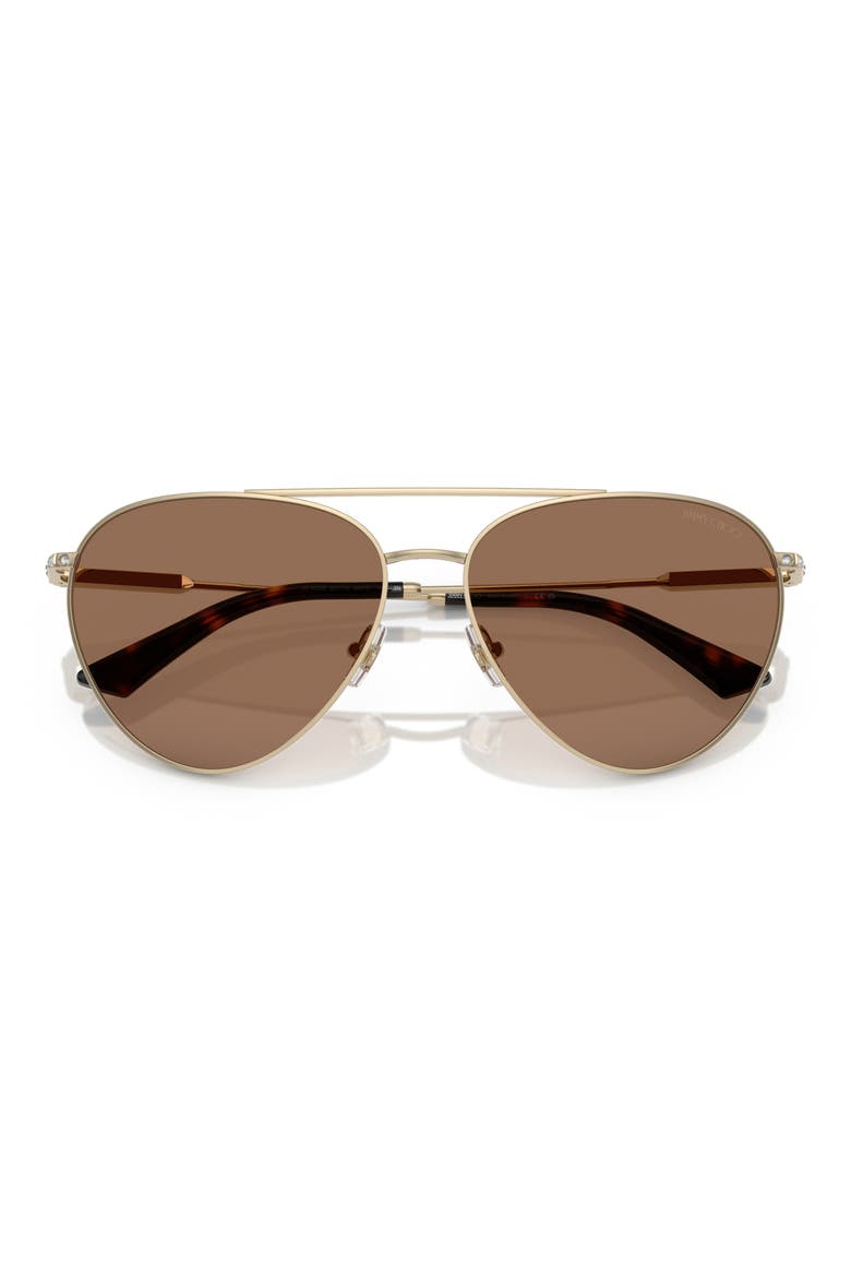 60mm Pilot Sunglasses, Alternate, color, BROWN GOLD