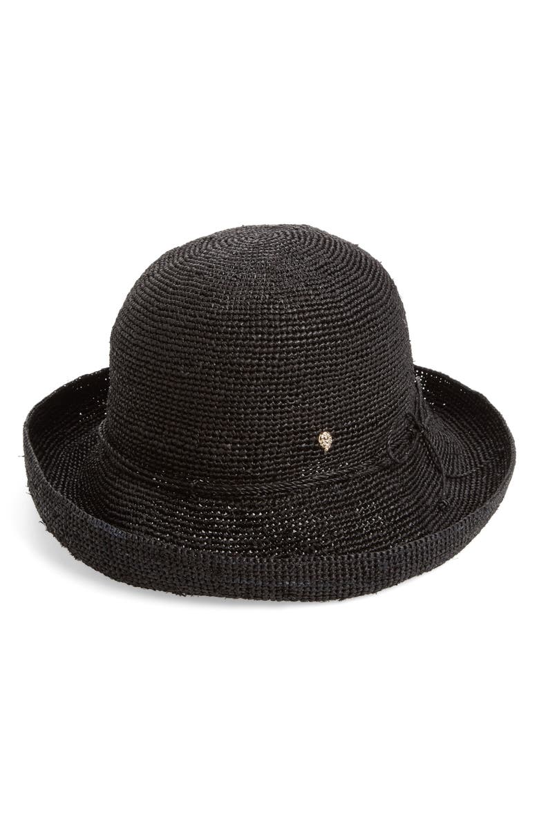 Helen Kaminski Provence 10 Packable Raffia Hat, Main, color, Charcoal