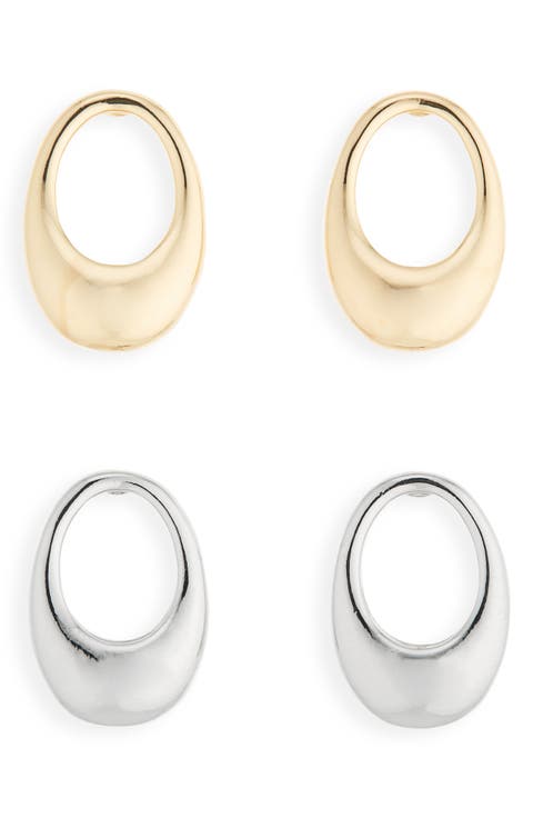 Set of 2 Frontal Hoop Earrings