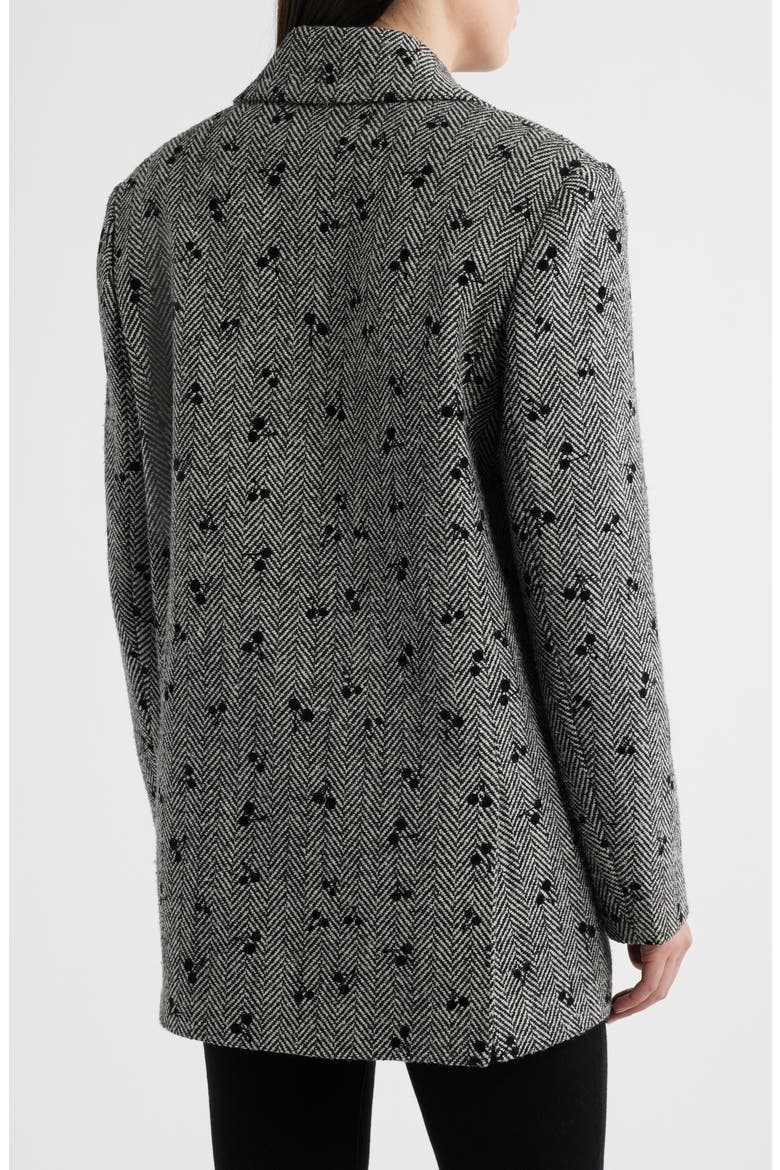 Oversize Single-Breasted Blazer, Alternate, color, BLACK/ WHITE
