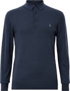 AllSaints Mode Merino Wool Polo Sweater