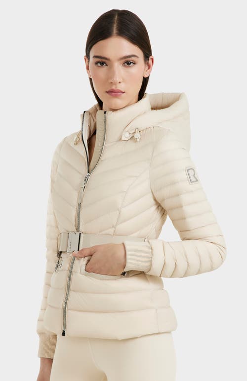 Rudsak Quilted Light Down Jacket With Removable Belt In Vanilla