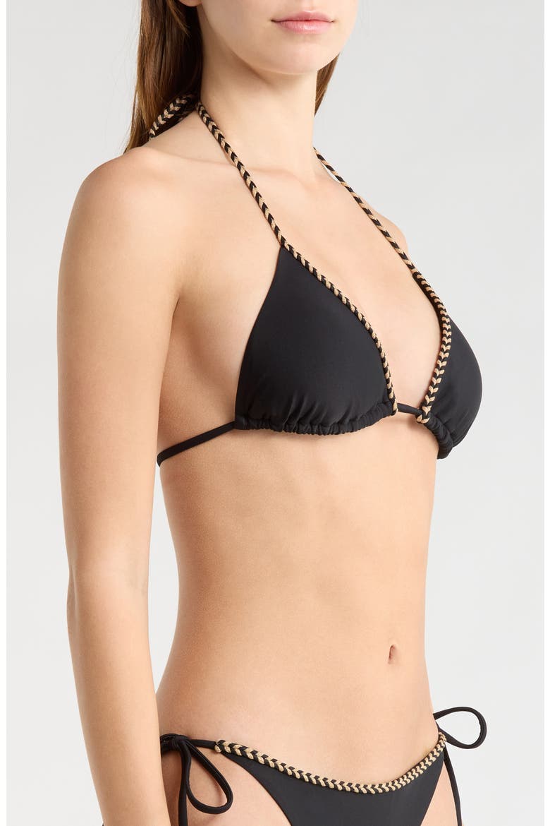 Nikoleta Braided Bikini Top, Alternate, color, BLACK