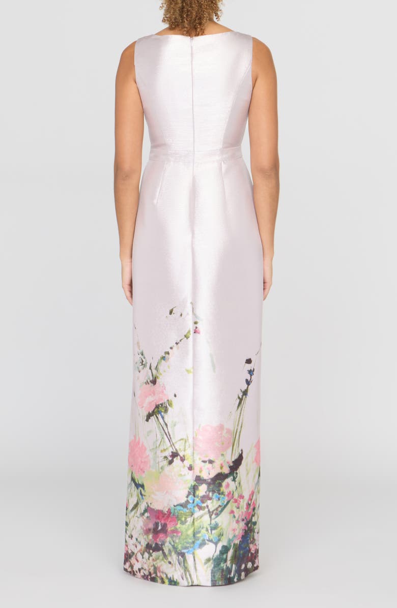 Kay Unger Wendy Metallic Floral Gown, Alternate, color, Lilac Mist Multi