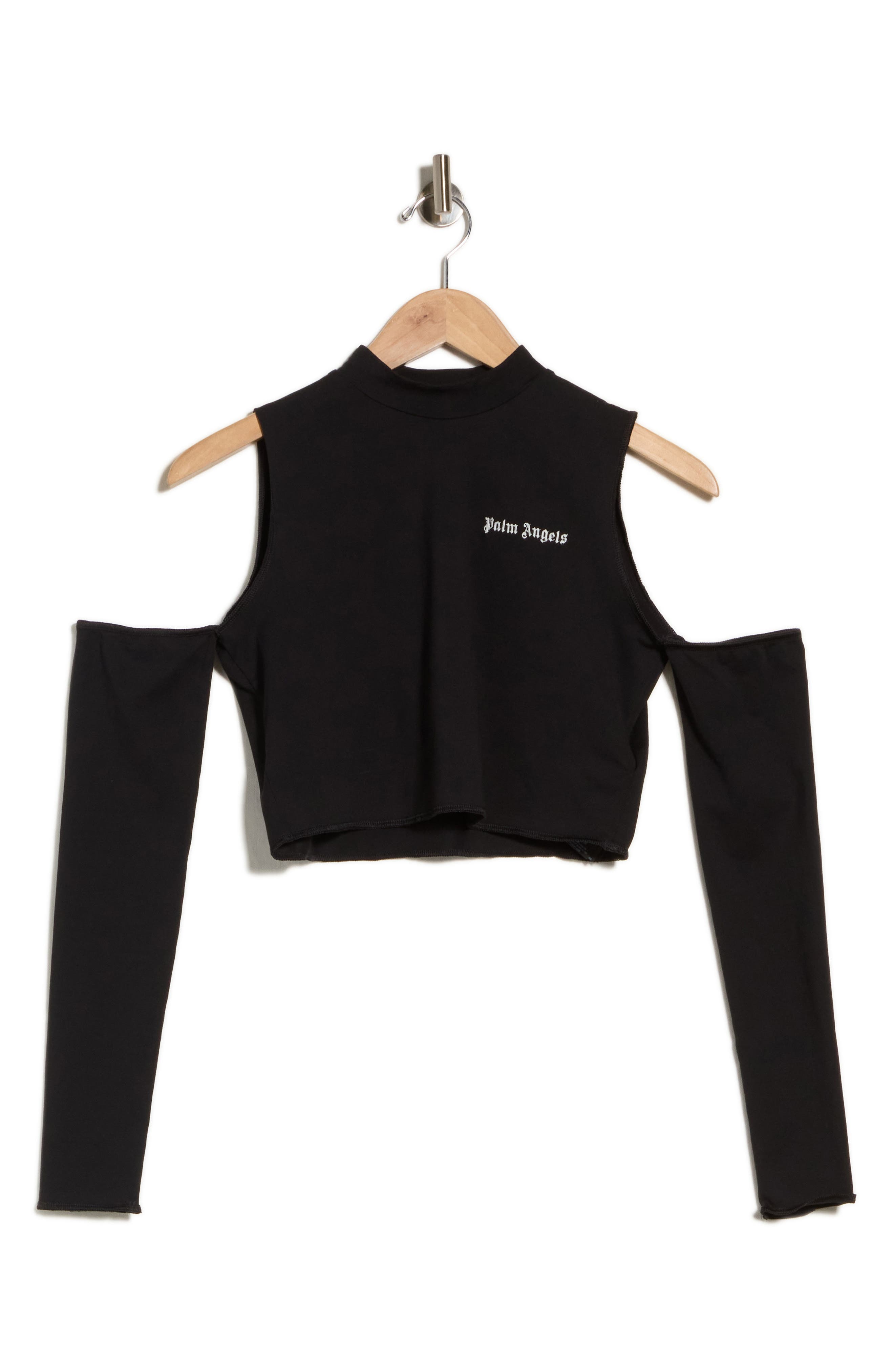 Cold Shoulder Long Sleeve Crop Top