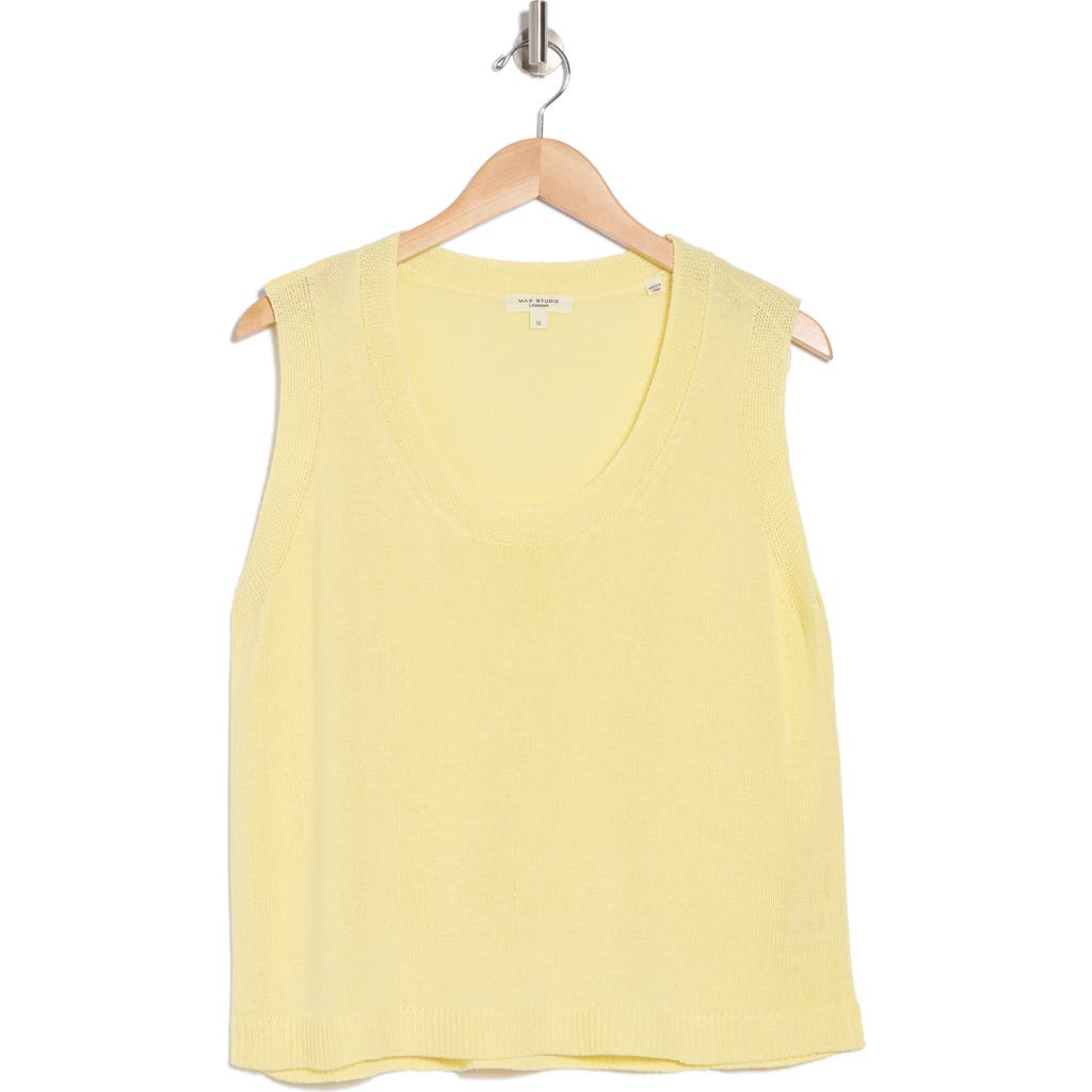 Max Studio Sleeveless Sweater Tank In Yellow