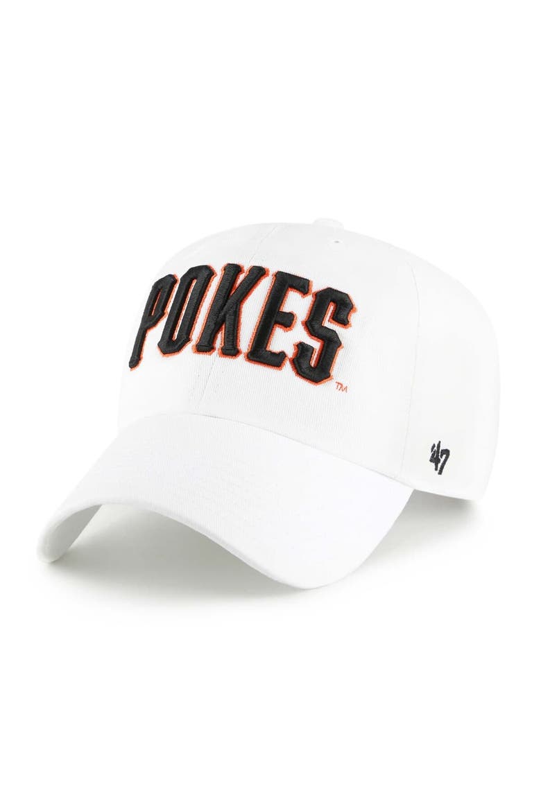 Men's '47 White Oklahoma State Cowboys Clean Up Adjustable Hat, Main, color, White