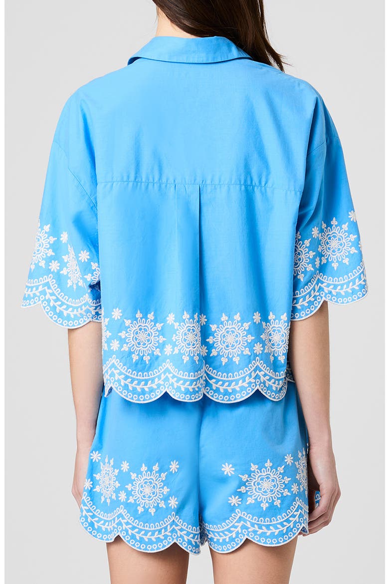Alissa Embroidered Cotton Top, Alternate, color, POOLSIDE BLUE-WHITE