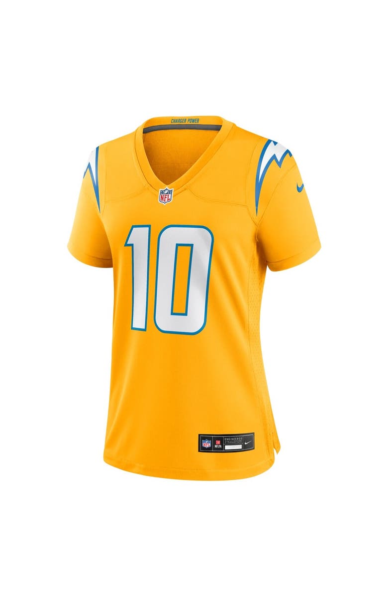 Nike Women's Nike Justin Herbert Gold Los Angeles Chargers Alternate Charger Power Game Jersey, Alternate, color, Gold