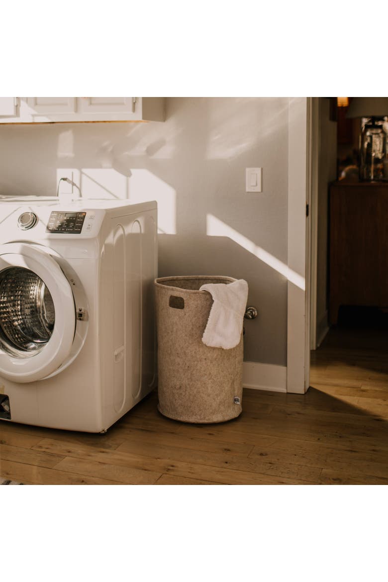 Felt Laundry Hamper, Alternate, color, Oatmeal