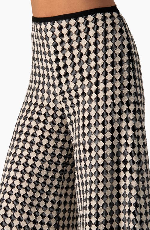 Ivonne Wide-leg Knit Pants With Geometric Pattern In Black