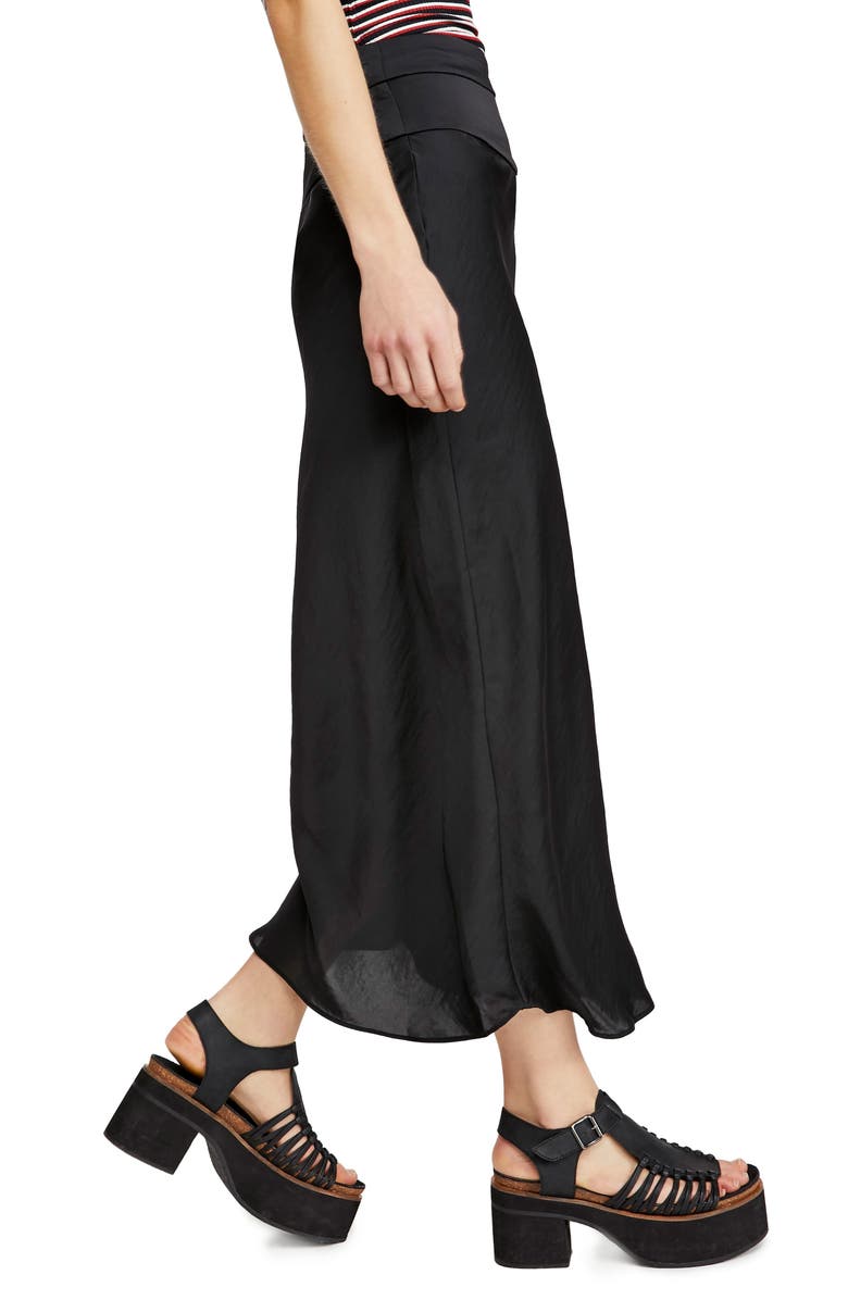 Free People Normani Bias Cut Satin Skirt, Alternate, color, 