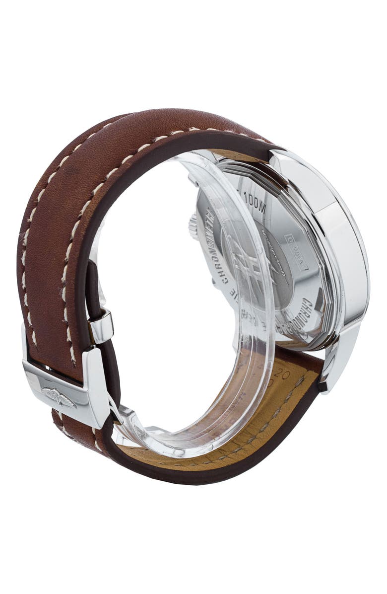 Watchfinder & Co. Breitling Preowned 2020 Transocean Chronograph Unitime Automatic Leather Strap Watch, 46mm, Alternate, color, 