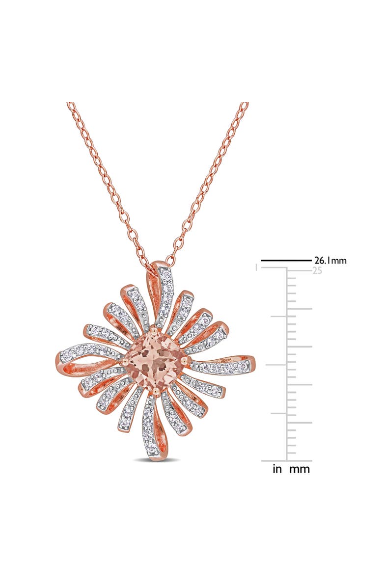 Julianna B. Morganite & White Topaz Floral Necklace, Alternate, color, Morganite