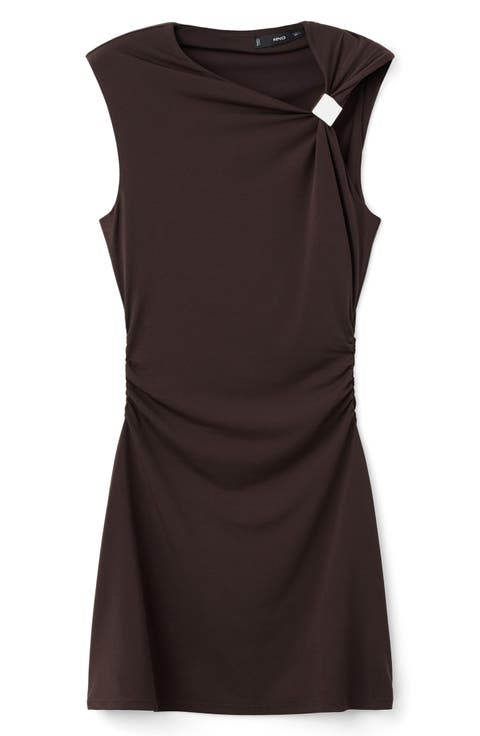 Asymmetric Neck Minidress