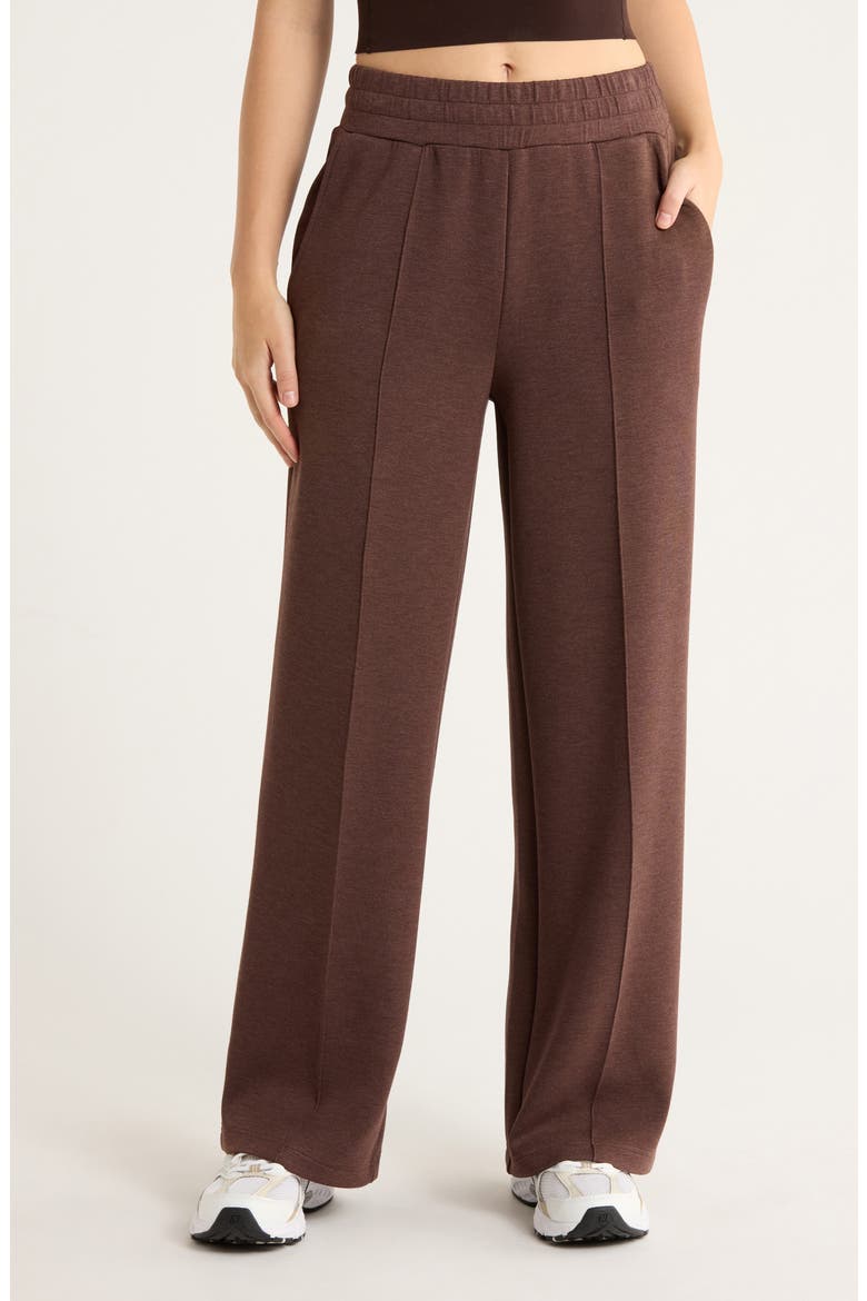The Wide Leg 30-Inch Pants, Main, color, COFFEE BEAN MARL