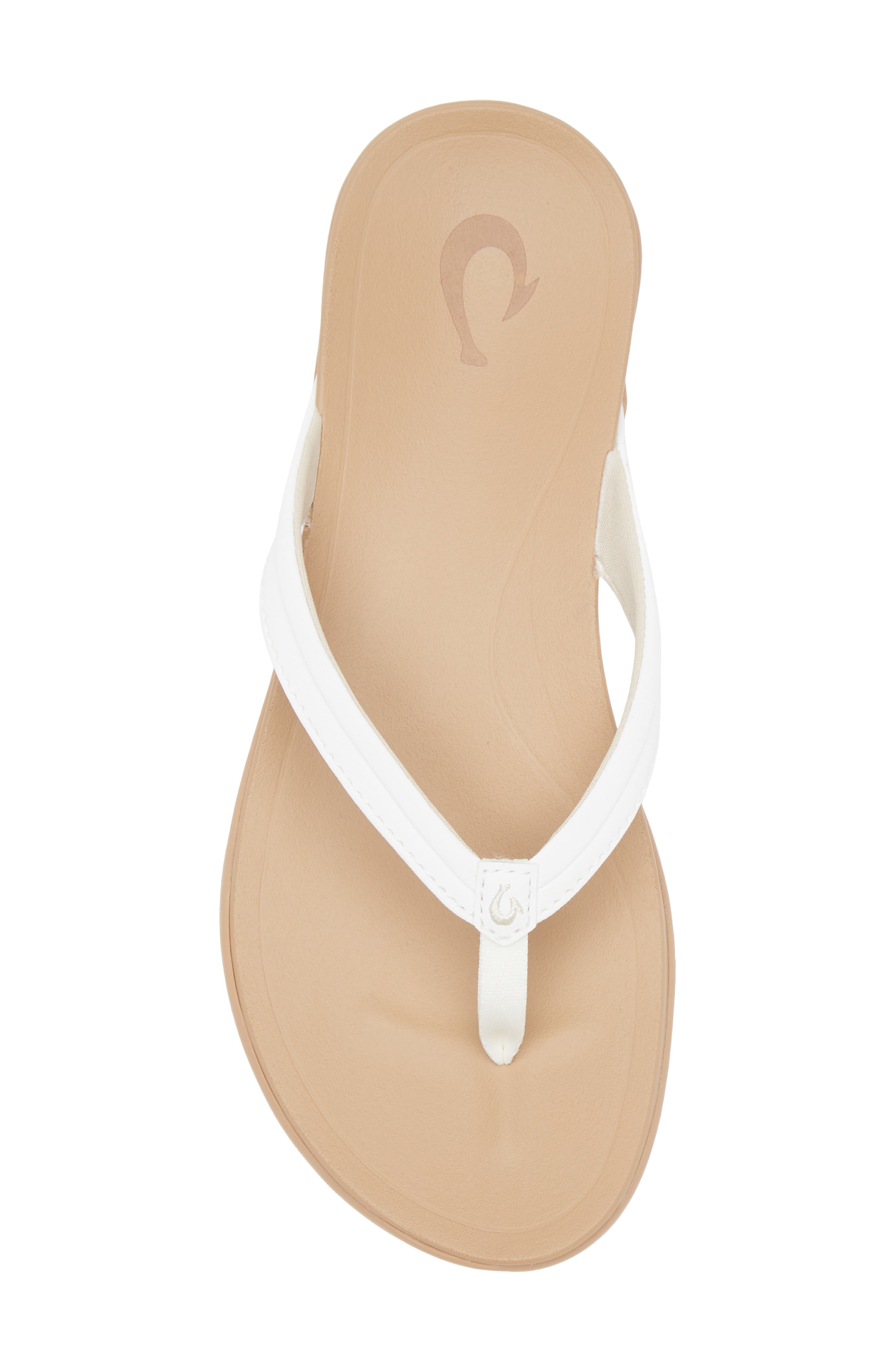Ho'ōpio Mālua Flip Flop, Alternate, color, BRIGHT WHITE / WARM SAND