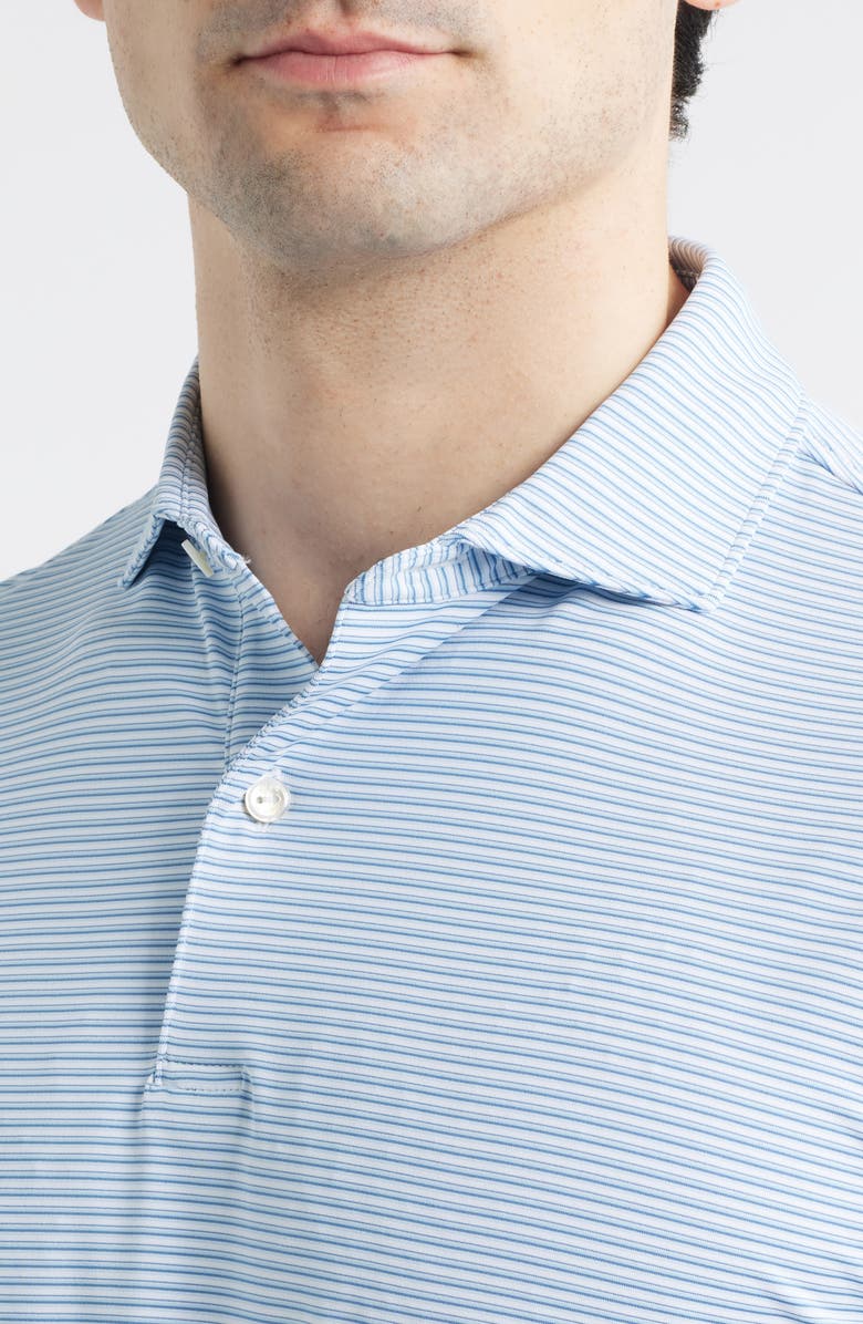 Peter Millar Ensemble Performance Jersey Golf Polo, Alternate, color, White / Light Willow