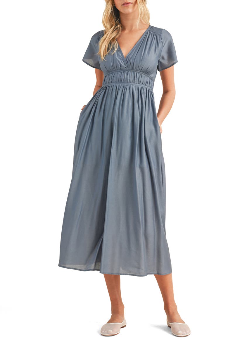 WISHLIST Flutter Sleeve Midi Dress, Alternate, color, Blue